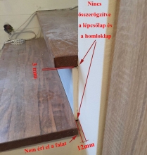 Elrontott fa lépcsőburkolat egy elrontott betonlépcsőn